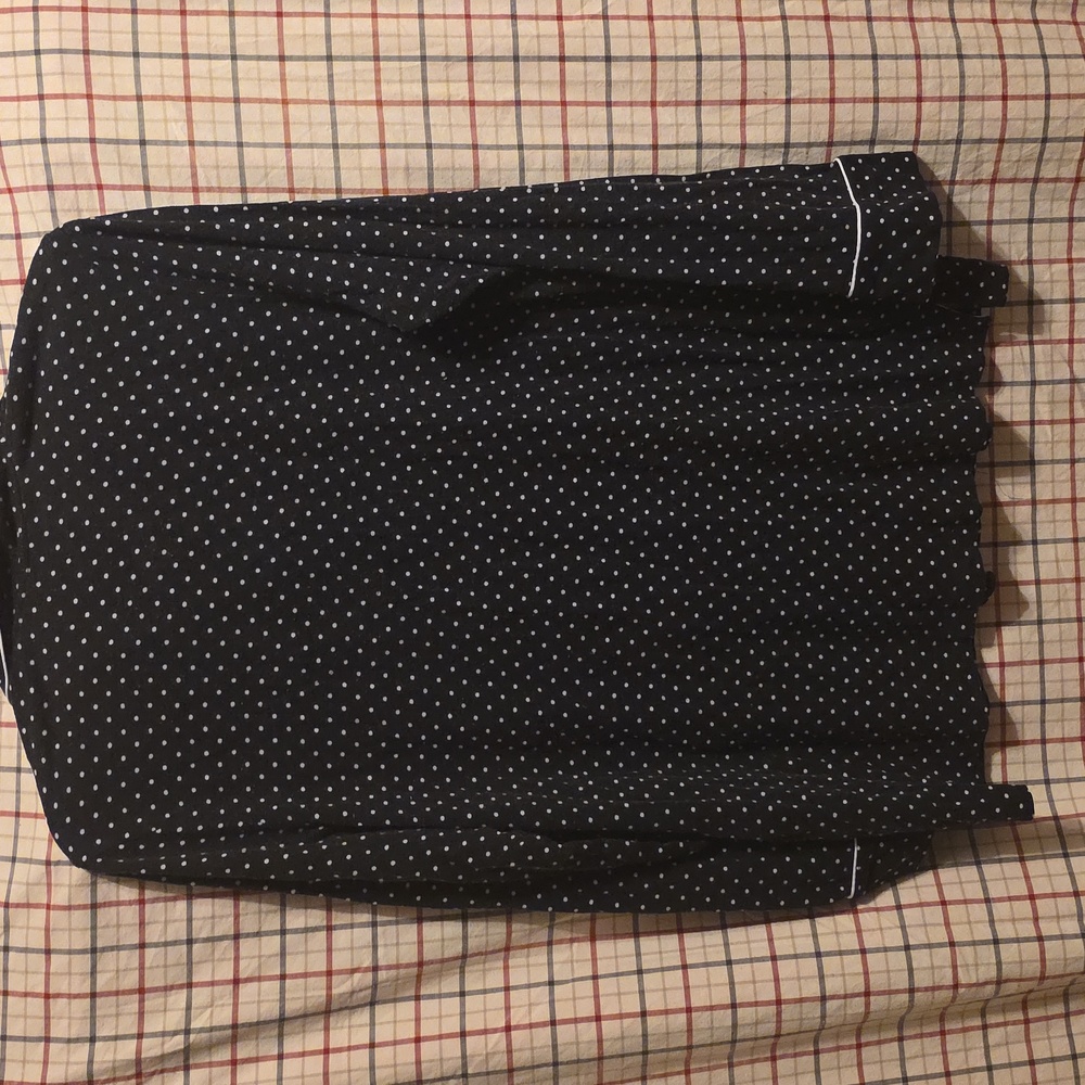 Ladies' Chaps Pajama Set in Black with White Dots Med - Picture 4 of 7